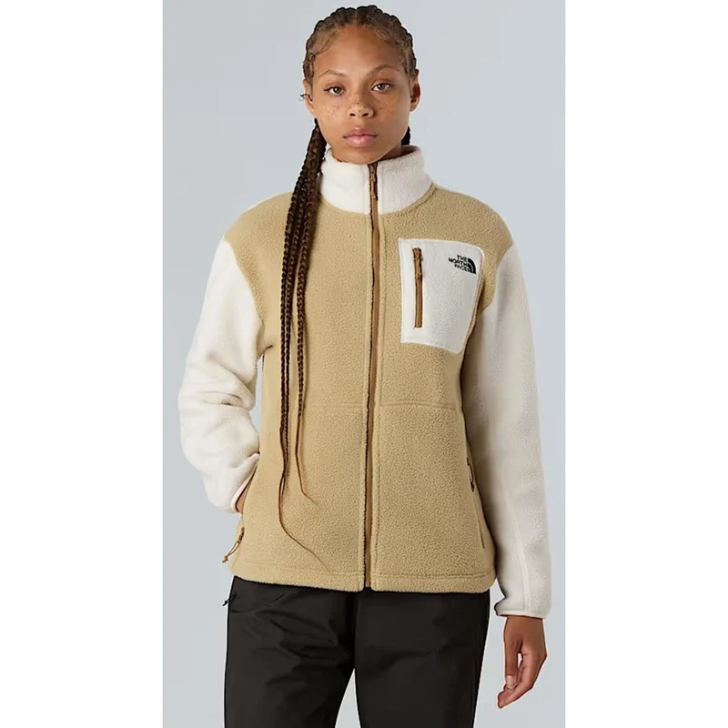 The North Face Damen Yumiori Fleecejacke mit durchgehendem Reißverschluss Khaki Stone-White Dune-Utility Brown
