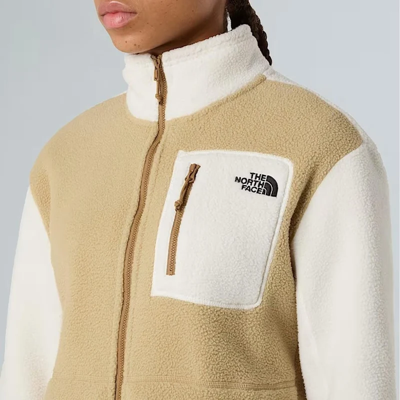 The North Face Damen Yumiori Fleecejacke mit durchgehendem Reißverschluss Khaki Stone-White Dune-Utility Brown