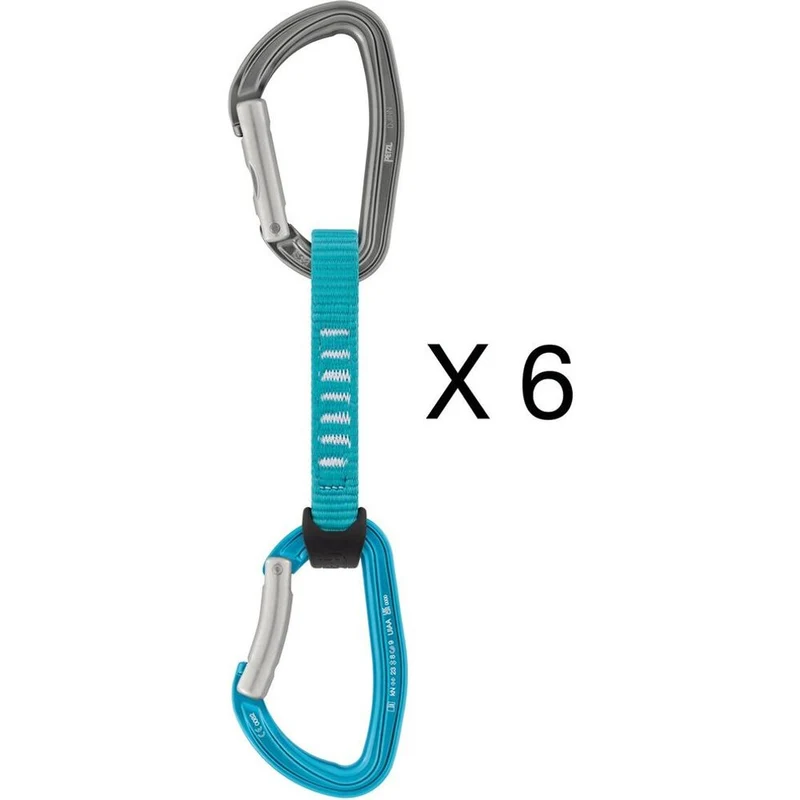 Petzl Djinn Acess Türkis Expressset 6 Stück 11cm