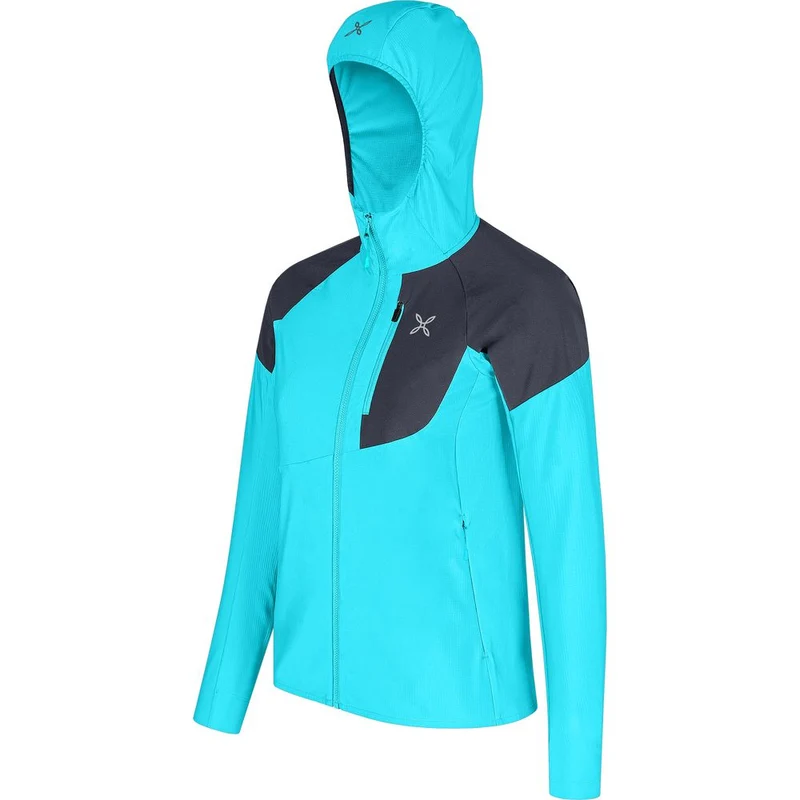 Montura Spitze Hooded Maglia Damen Fleecejacke turquoise graphite blue