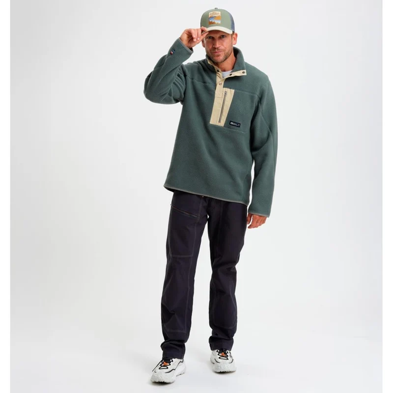 E11 Canyon Pile Fleece balsam green Herren Pullover