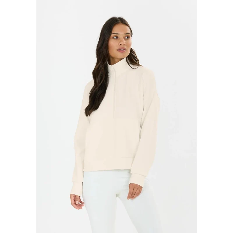 Athlecia Jillnana Women Half Zip Sweat-Shirt - Vaporous Gray