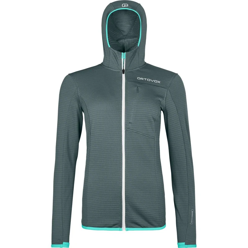 Ortovox Fleece Light Grid Hooded Damen Fleecejacke dark arctic grey