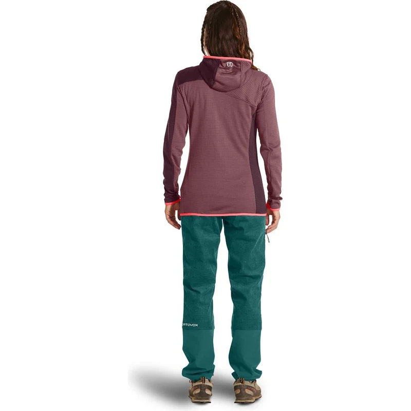 Ortovox Fleece Light Grid Hooded Damen Fleecejacke dark arctic grey