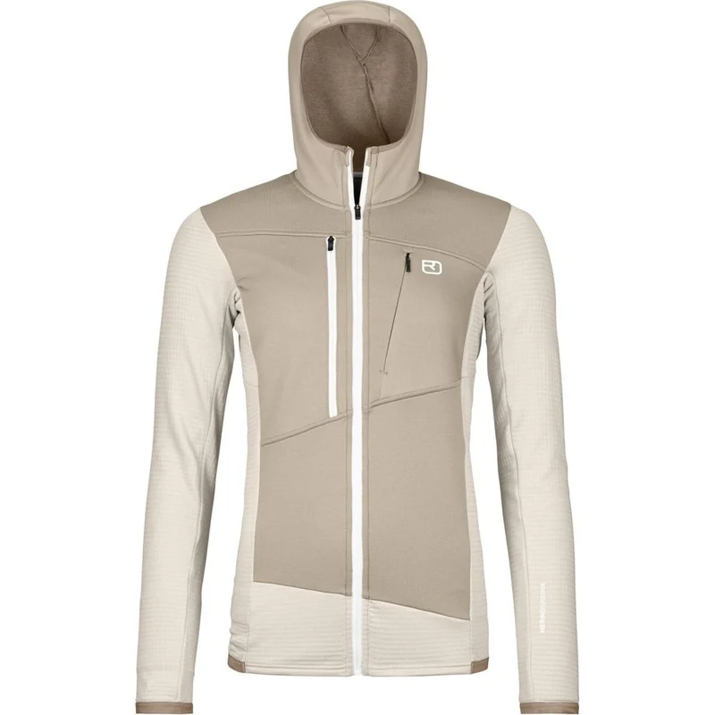 Ortovox Fleece Grid Hoody Damen Fleecejacke white chalk
