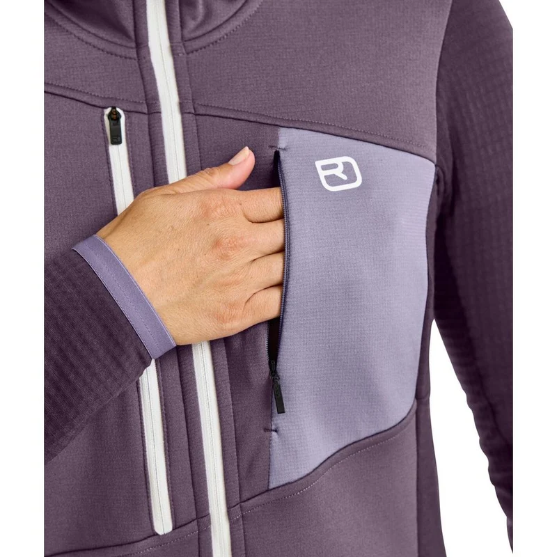 Ortovox Fleece Grid Hoody Damen Fleecejacke white chalk