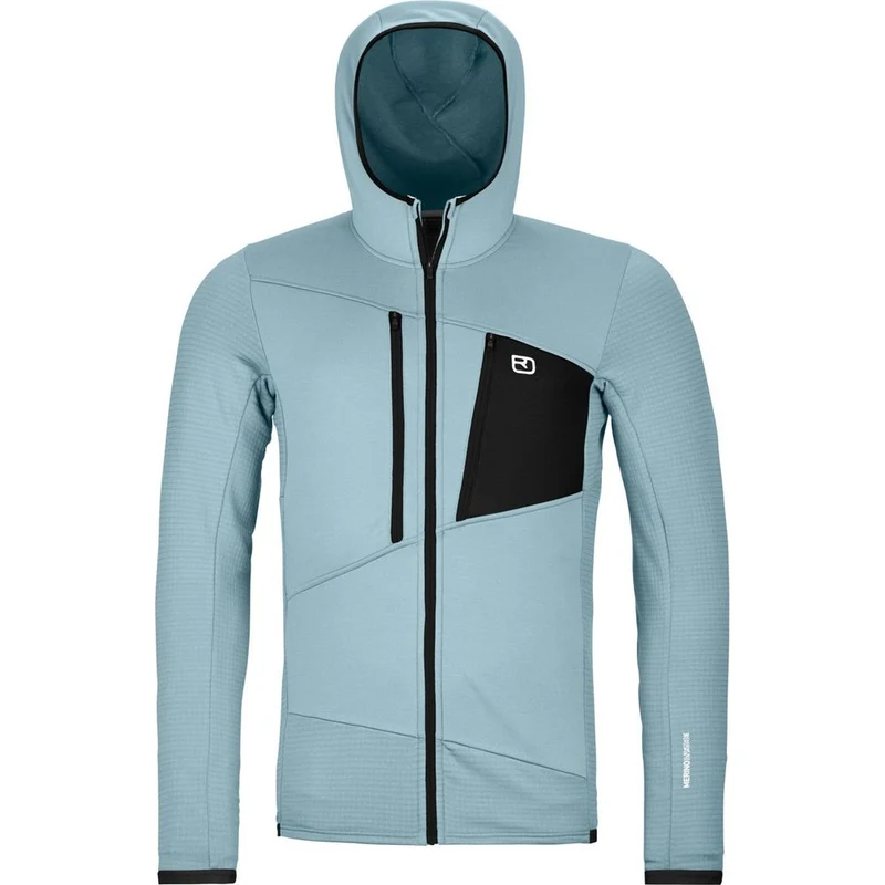 Ortovox Fleece Grid Hoody Herren Fleecejacke glacier grey