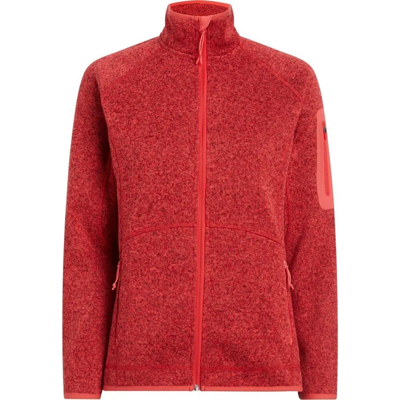 McKinley Damen Fleecejacke Skeena melange/red/red