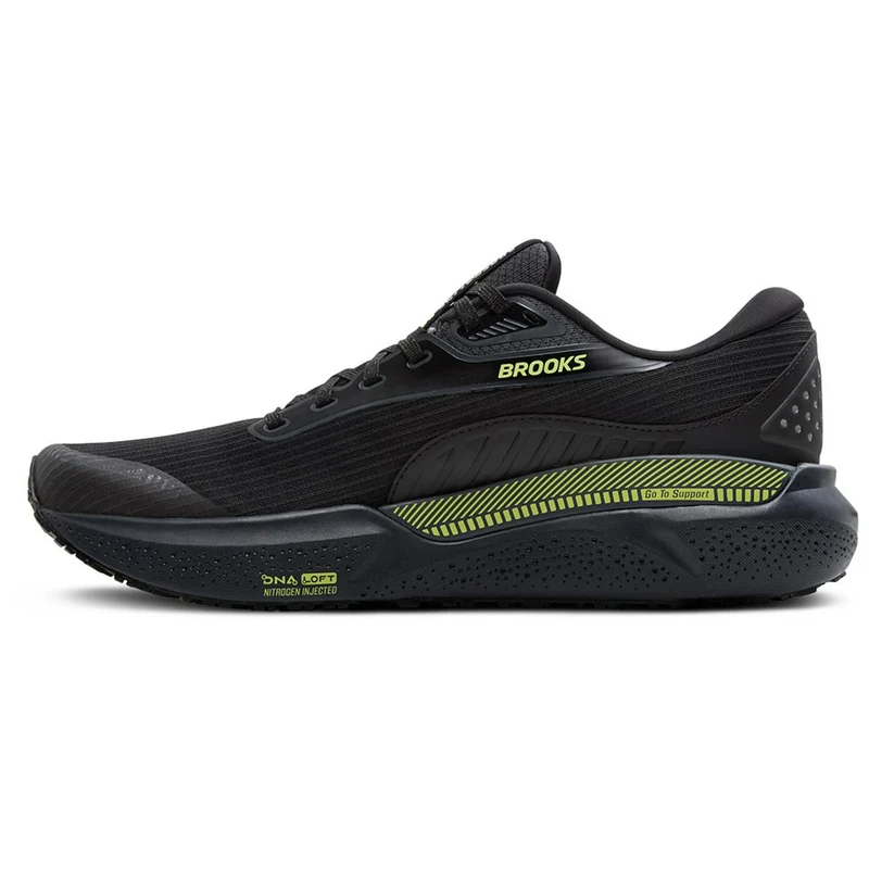 Brooks Adrenaline GTS 24 Herren Laufschuhe Weatherized Black Ebony New Yellow