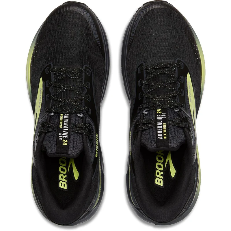 Brooks Adrenaline GTS 24 Herren Laufschuhe Weatherized Black Ebony New Yellow