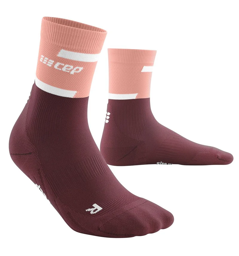 CEP the run socks, mid cut Damen Laufsocken rose/dark red
