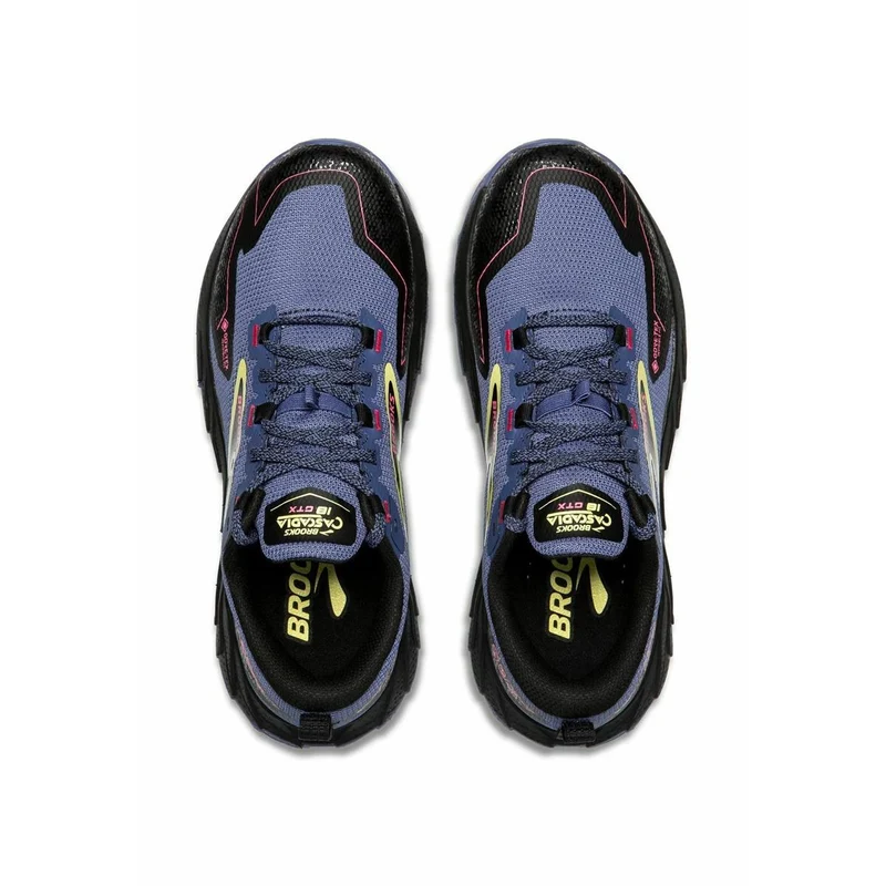Brooks Cascadia 18 GTX Damen Laufschuhe Grey Blue Black Pink