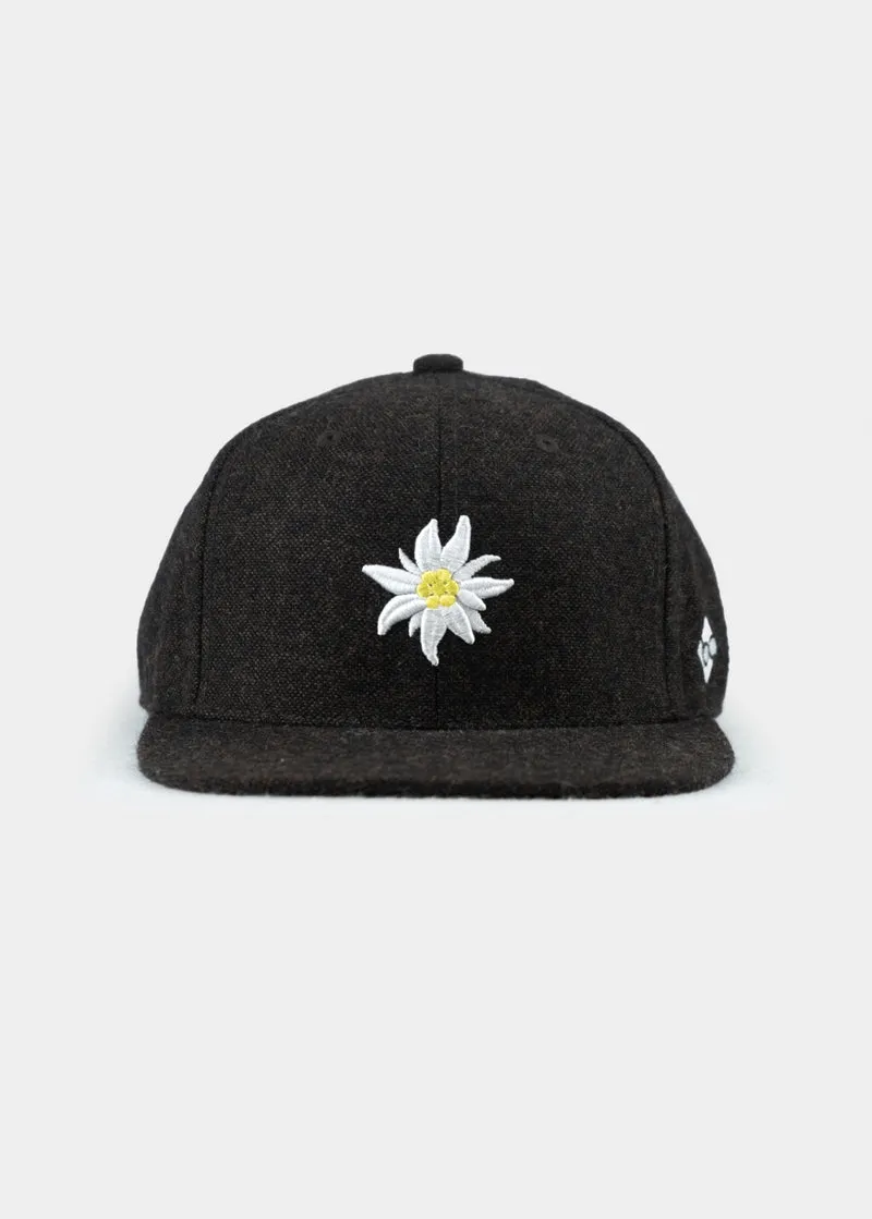 BAVARIAN CAPS Edelweiss Flanell Cap Dunkelbraun