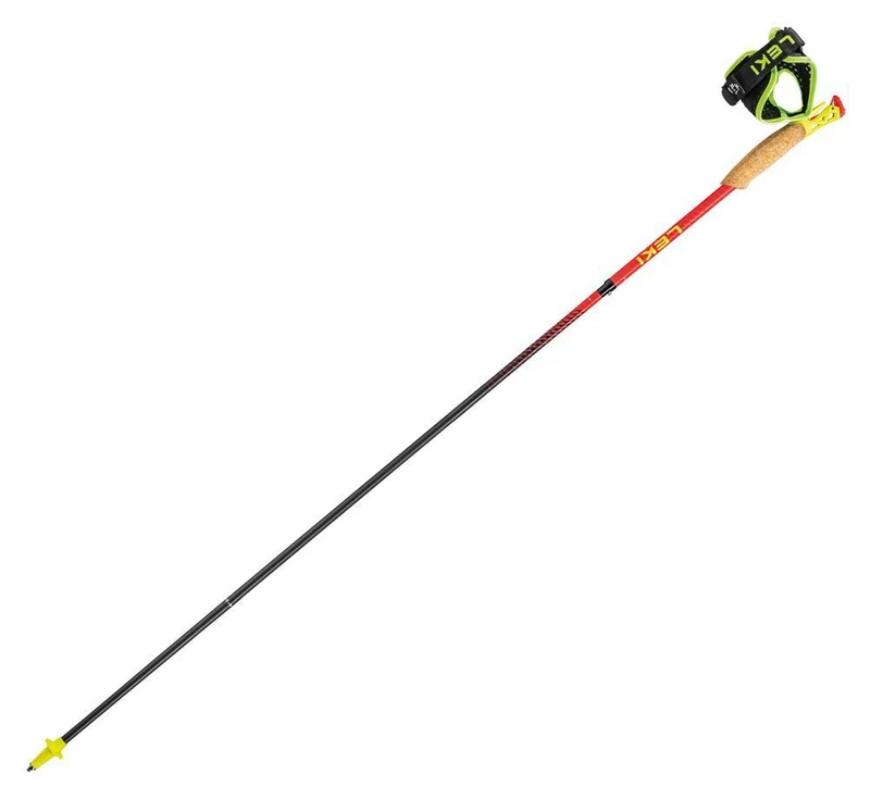 Leki Ultratrail FX.One Superlite Trailrunningstock bright red-neonyellow-naturalcarbon