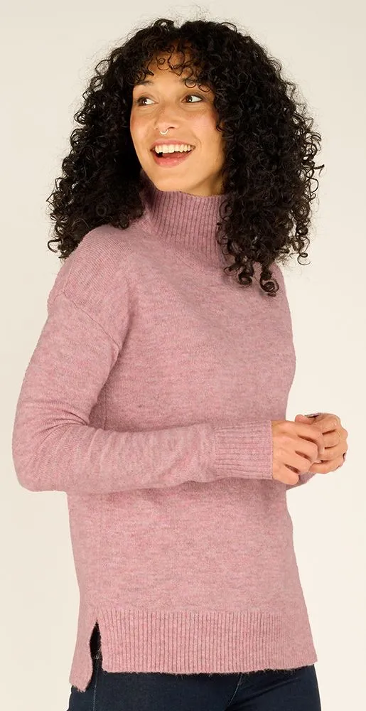 Sherpa Dali Mock Neck Damen Pullover blush