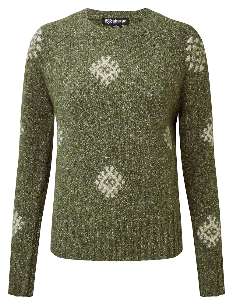 Sherpa Vindo Crew Damen Pullover evergreen