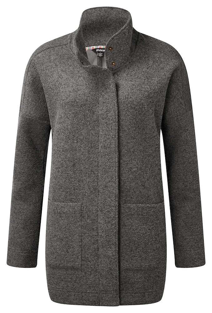 Sherpa Lhamu Coat Damen Fleecemantel kharani grey