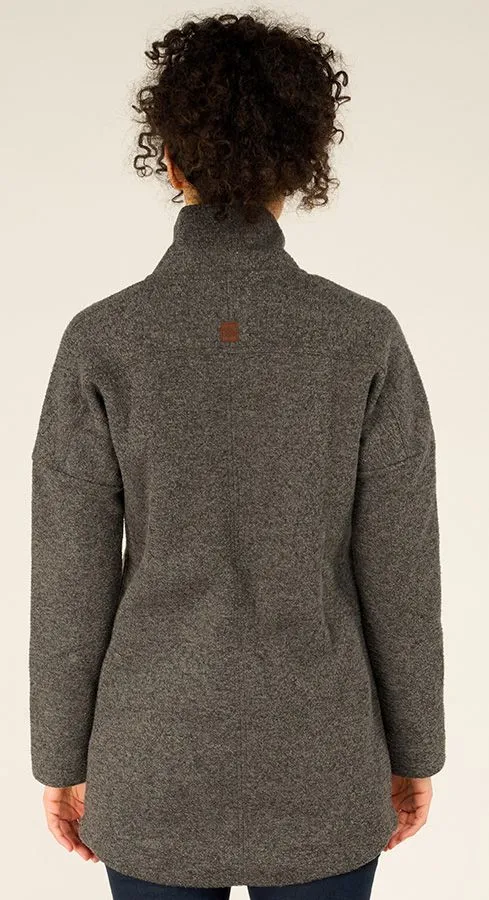 Sherpa Lhamu Coat Damen Fleecemantel kharani grey