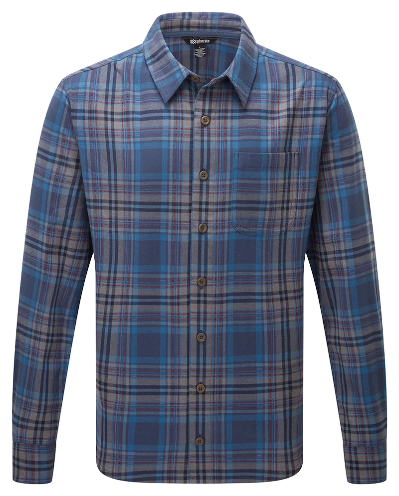 Sherpa Rudra Shirt Herren Langarmhemd neelo blue plaid