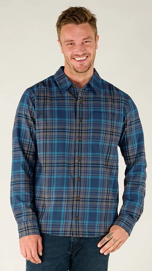 Sherpa Rudra Shirt Herren Langarmhemd neelo blue plaid