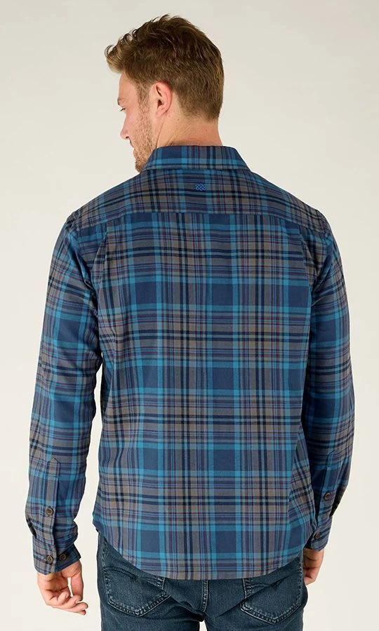 Sherpa Rudra Shirt Herren Langarmhemd neelo blue plaid