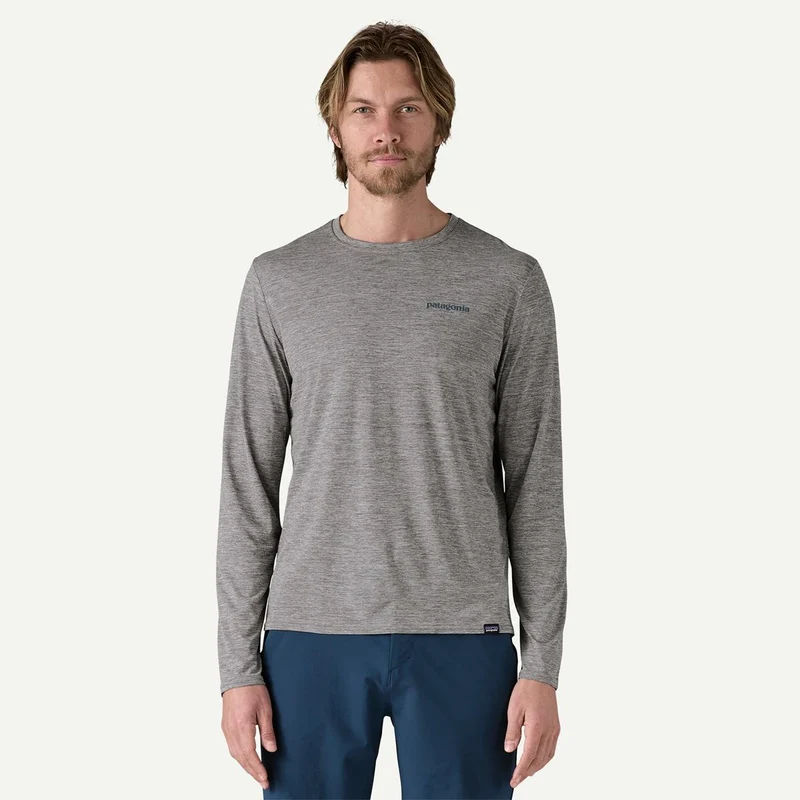 Patagonia Men's Long-Sleeved Capilene Cool Daily Graphic Shirt - Waters Feather Grey