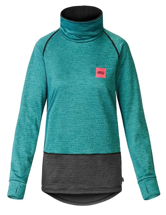 Picture Blossom Grid Fleece Damen Midlayer dark sea