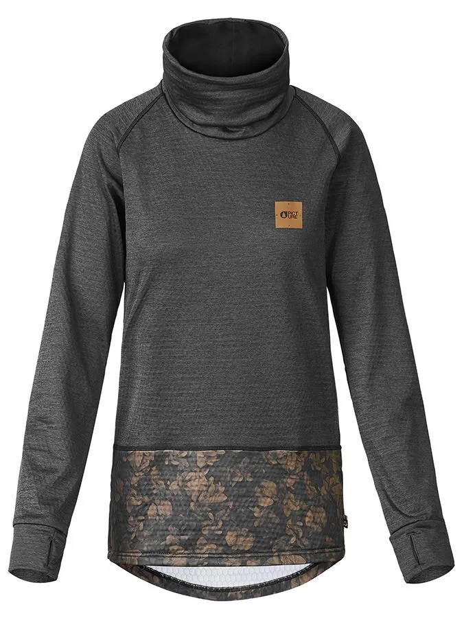 Picture Blossom Grid Fleece Damen Midlayer black
