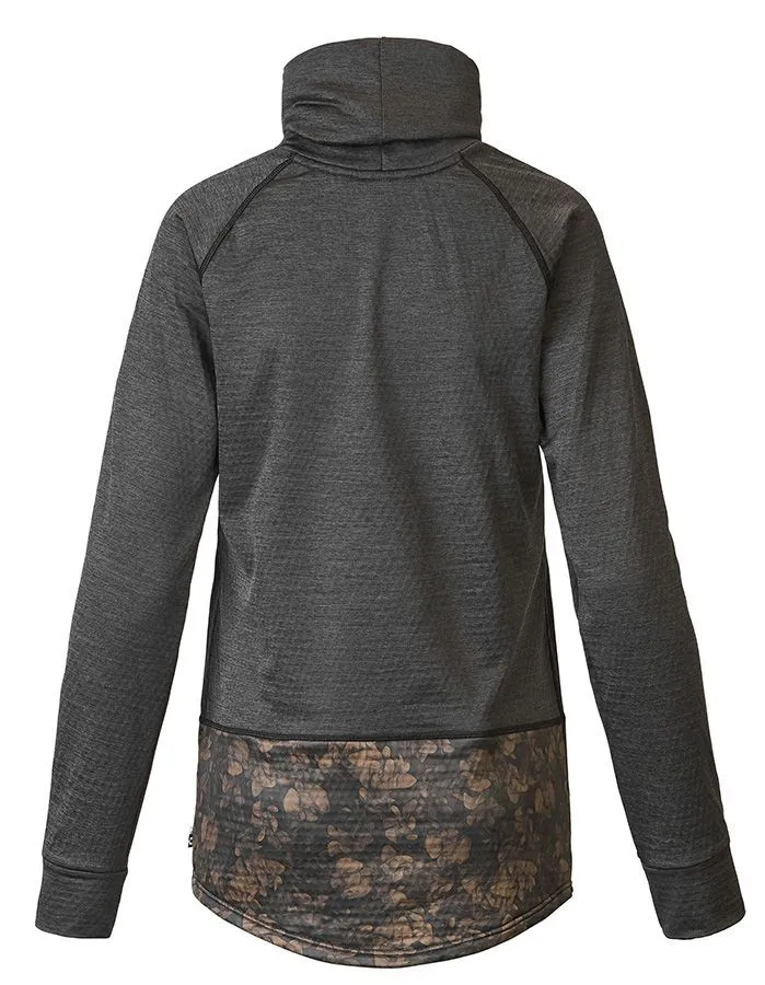 Picture Blossom Grid Fleece Damen Midlayer black