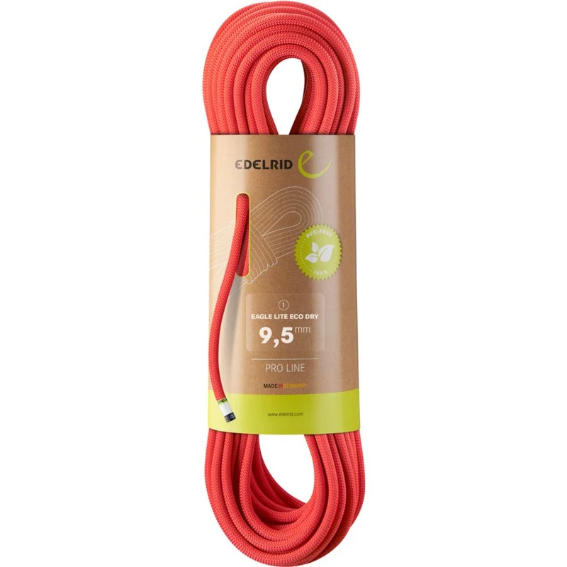 Edelrid Eagle Lite Eco Dry 9,5mm Kletterseil neon-coral