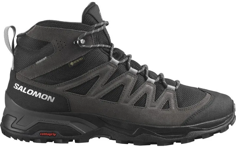 Salomon X Ward Leather Mid GTX Herren Wanderschuh phantom/black/magnet