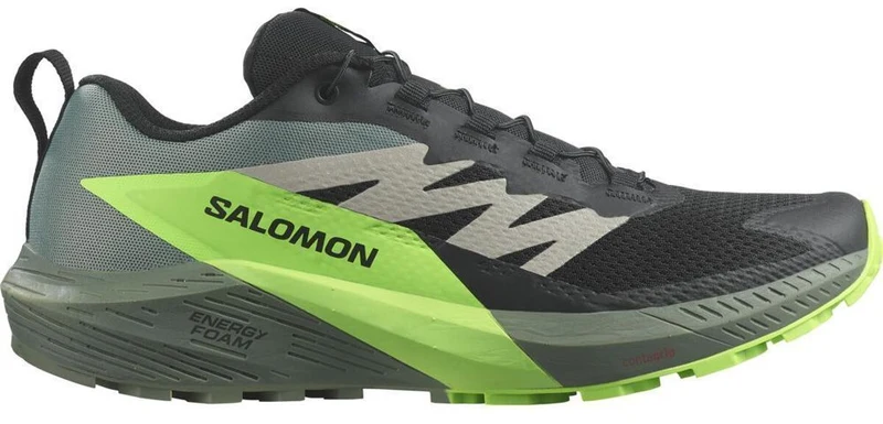 Salomon Sense Ride 5 Herren Trailrunningschuh black/laurel wreath/green gecko