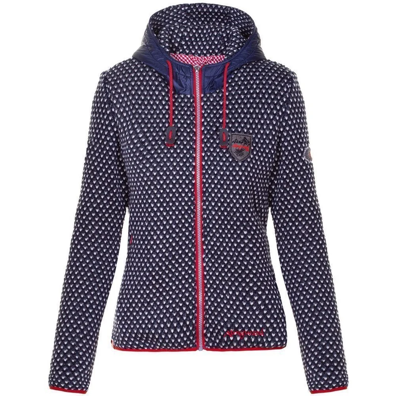 Almgwand Mödringkogel Damen Strick-Fleecejacke dunkelblau-beige