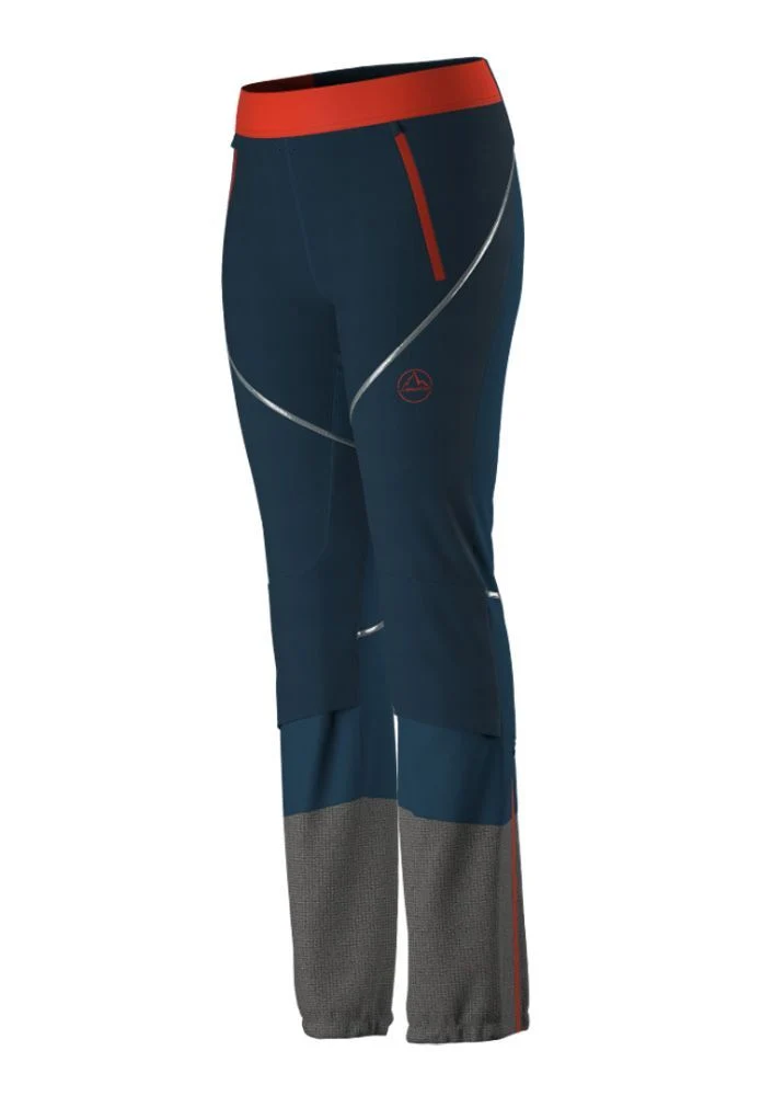 La Sportiva Kyril Pant Damen Skitourenhose storm blue/cherry tomato