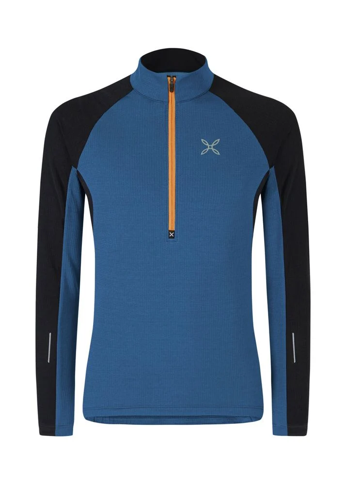 Montura Run Soft Zip Maglia Herren Midlayer deep blue/mandarino