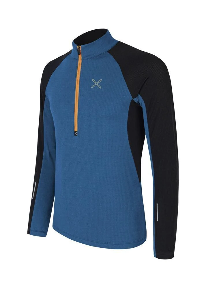 Montura Run Soft Zip Maglia Herren Midlayer deep blue/mandarino