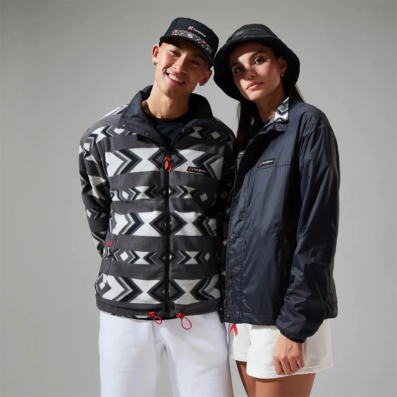 Berghaus Unisex Reverse Wind Full Zip Fleece Jacket black aztec