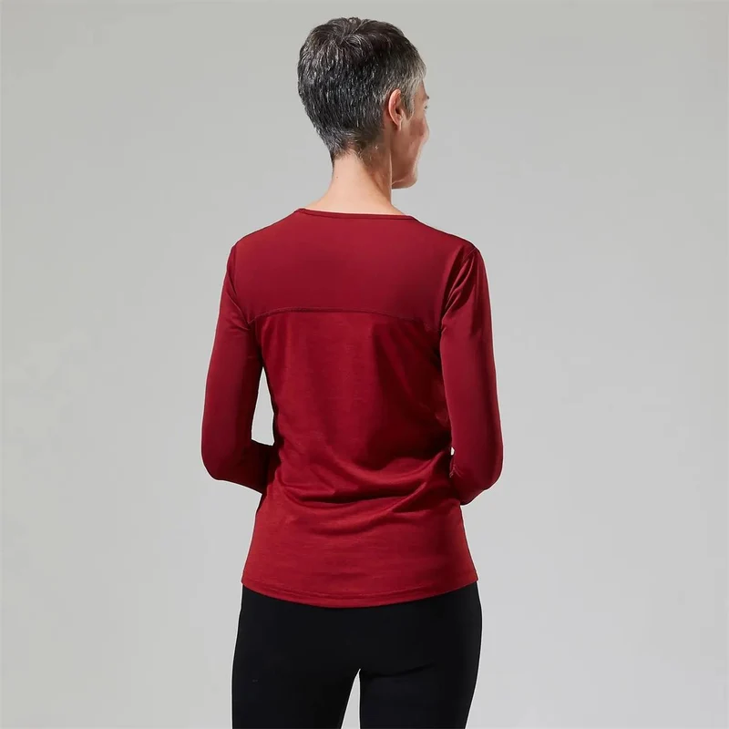Berghaus Women Voyager Tech Tee Basecrew LS red
