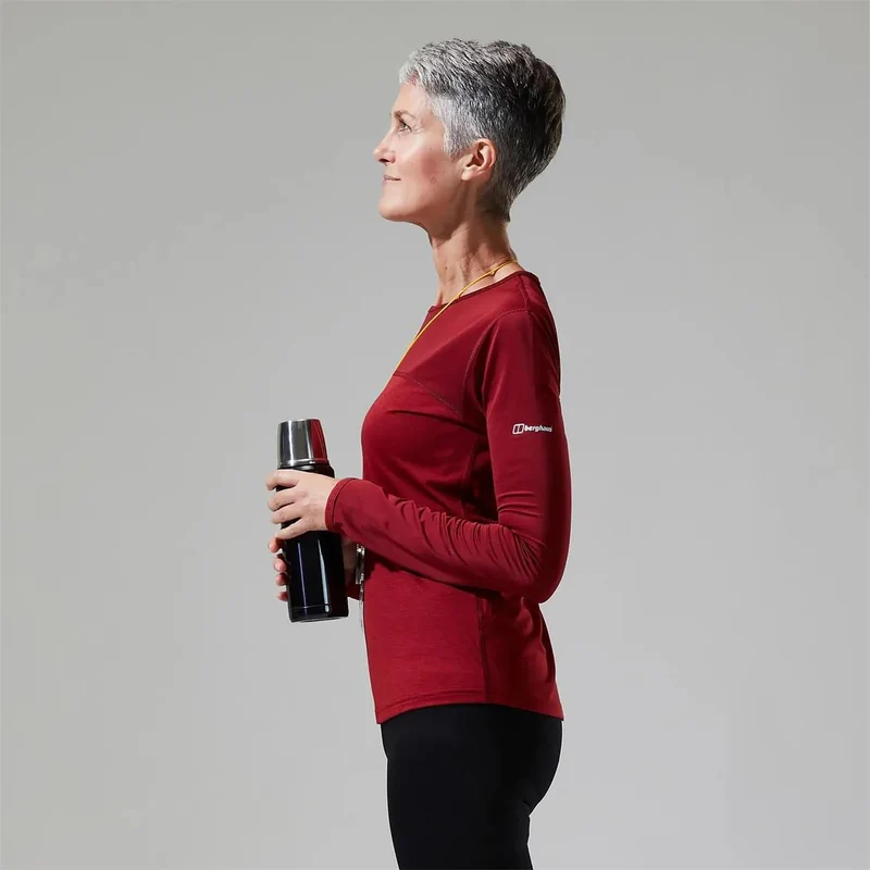 Berghaus Women Voyager Tech Tee Basecrew LS red