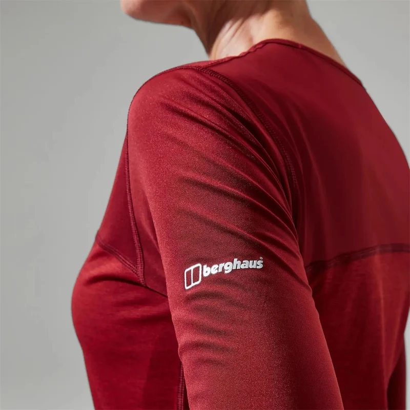 Berghaus Women Voyager Tech Tee Basecrew LS red