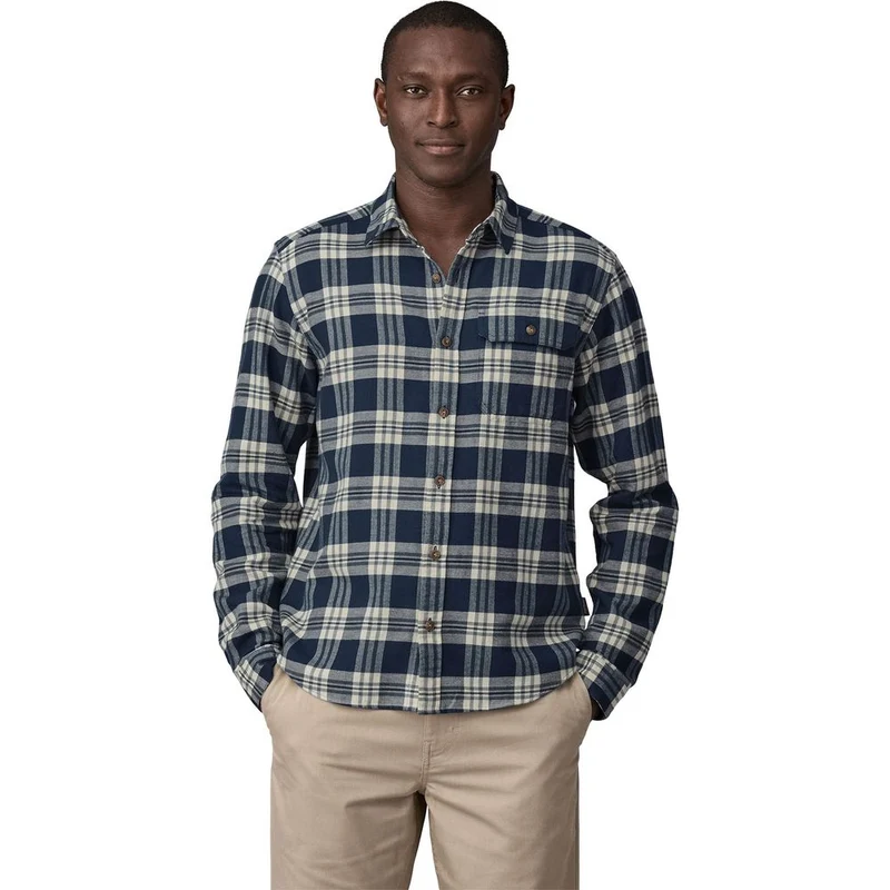 Patagonia Herren L/s LW Fjord Flannel Shirt base camp: new navy