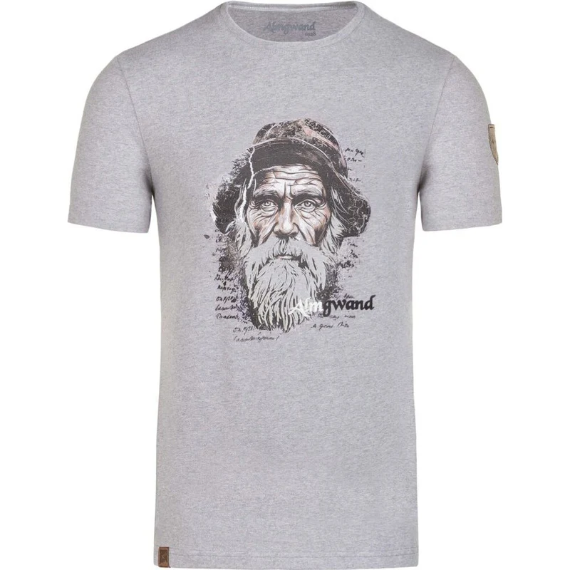 Almgwand 1928 Herren Shirt Haunsbergalm grau-meliert lisbona