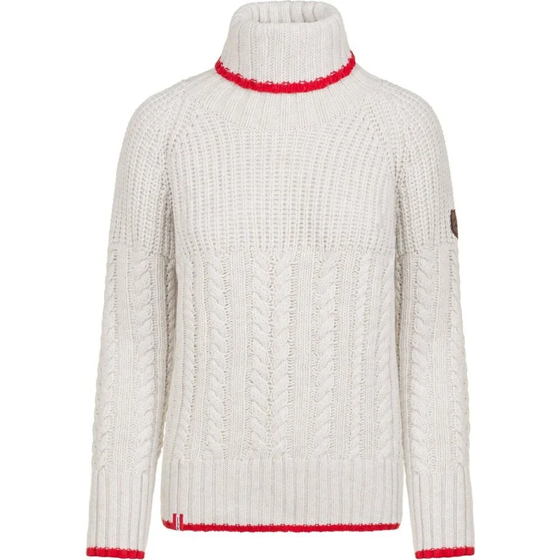 Almgwand 1928 Damen Pullover Barreneckalm grau-rot