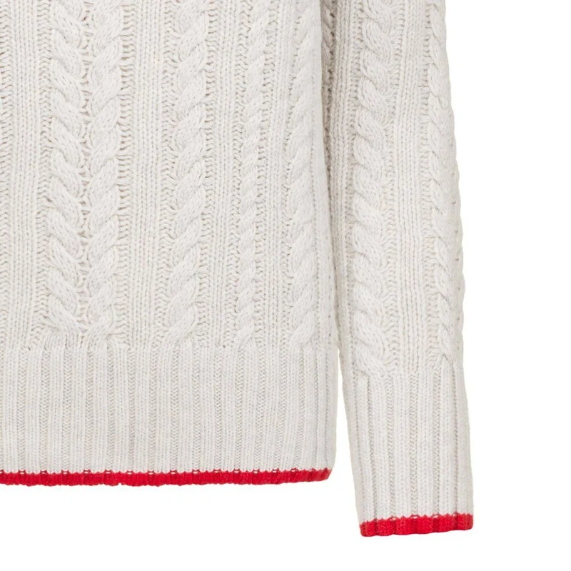 Almgwand 1928 Damen Pullover Barreneckalm grau-rot