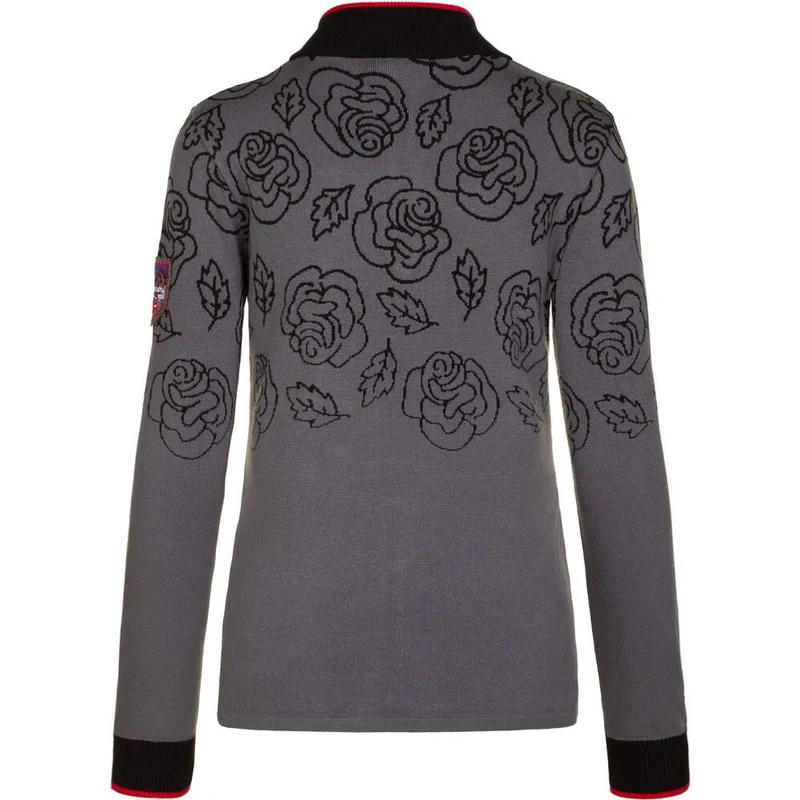 Almgwand 1928 Damen Pullover Bernkogelalm anthrazit-schwarz-rot