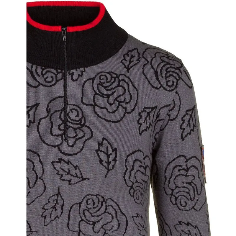 Almgwand 1928 Damen Pullover Bernkogelalm anthrazit-schwarz-rot
