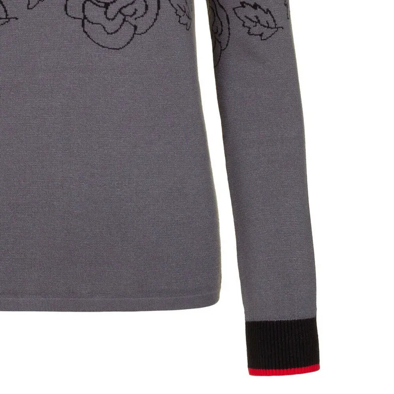 Almgwand 1928 Damen Pullover Bernkogelalm anthrazit-schwarz-rot