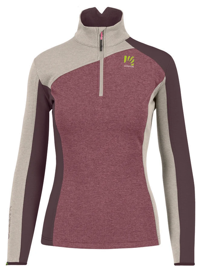 Karpos Federa Half Zip Damen Fleecepullover deco rose/oat/huckleberry