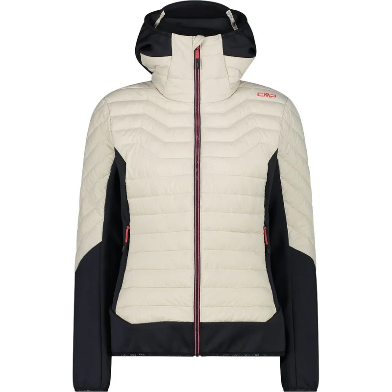 CMP Damen Jacket Hybrid Fix Hood vaniglia