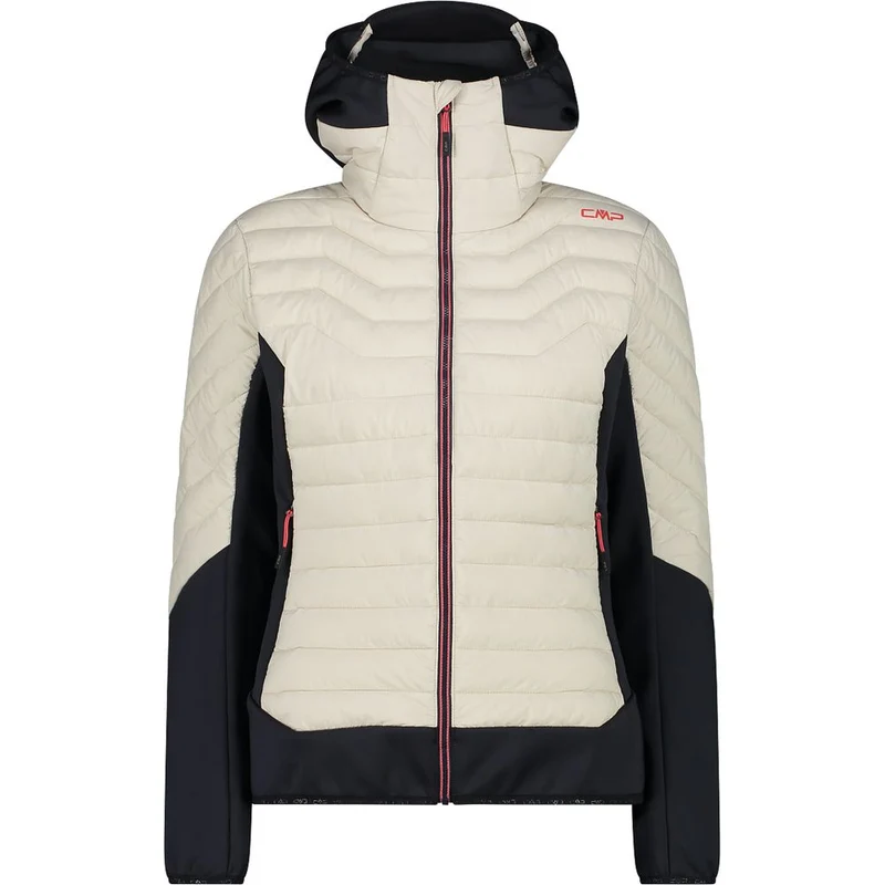 CMP Damen Jacket Hybrid Fix Hood vaniglia